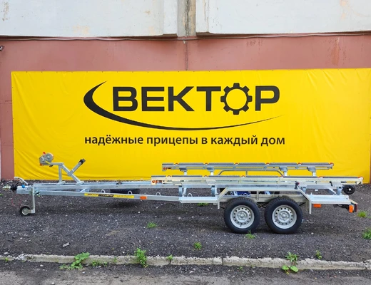Двухосный прицеп для водной техники с тормозом ЛАВ 81017 с ложементом Двухосный прицеп для водной техники с тормозом ЛАВ 81017 с ложементом