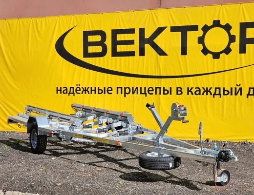 Одноосный прицеп для водной техники с тормозом ЛАВ 81016A с ложементом Одноосный прицеп для водной техники с тормозом ЛАВ 81016A с ложементом