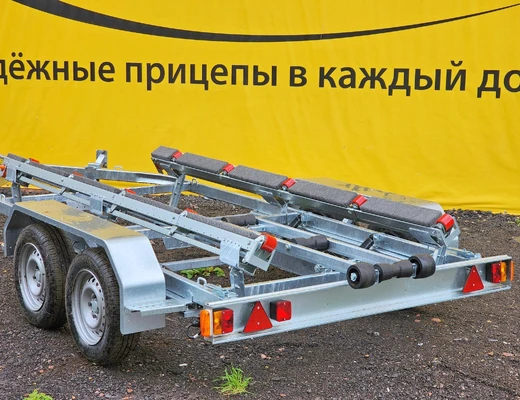 Двухосный прицеп для водной техники без тормоза ЛАВ 81014B с ложементом Двухосный прицеп для водной техники без тормоза ЛАВ 81014B с ложементом