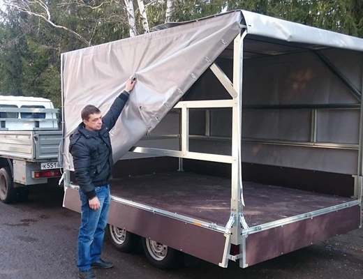 Прицеп бортовой двухосный без тормоза ССТ-7132-30 (платформа Ш=2047 мм) Прицеп бортовой двухосный без тормоза ССТ-7132-30 (платформа Ш=2047 мм)